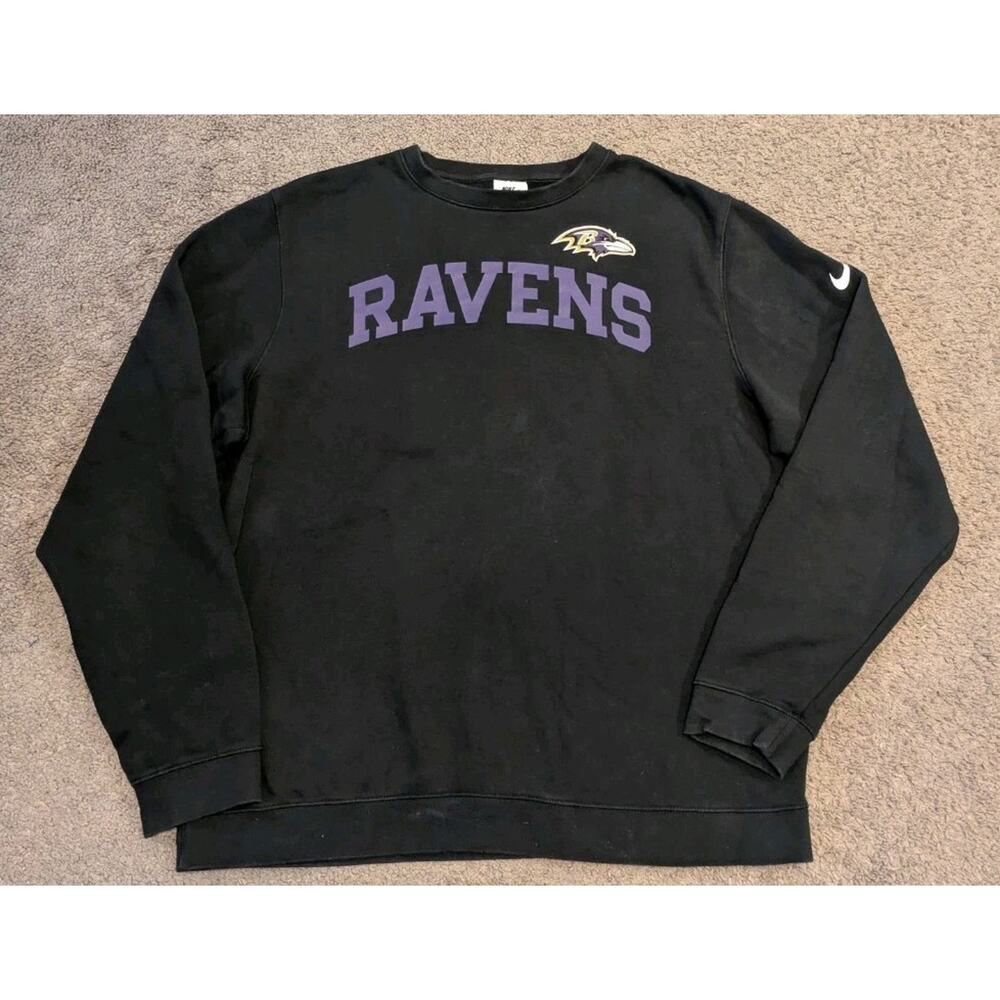 Nike NFL Baltimore Ravens Black Crew Neck Sweatshirt Men's Large